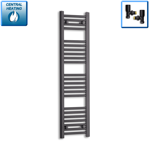 Scaldasalviette Nero 300mm di Larghezza · Riscaldamento Centralizzato