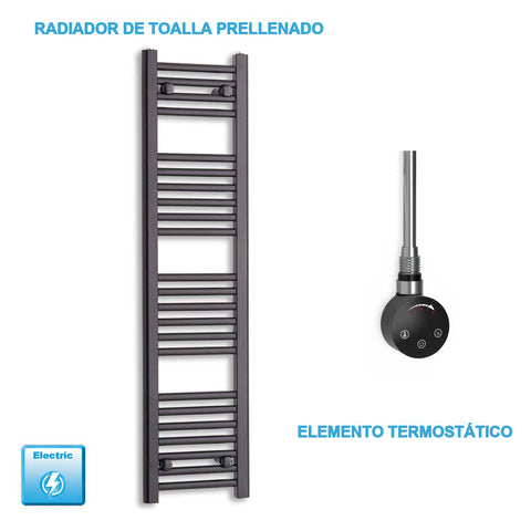 Scaldasalviette Elettrico Nero 300mm di Larghezza · Precaricato