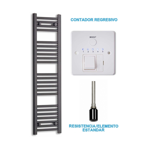 Scaldasalviette Elettrico Nero 300mm di Larghezza · Precaricato