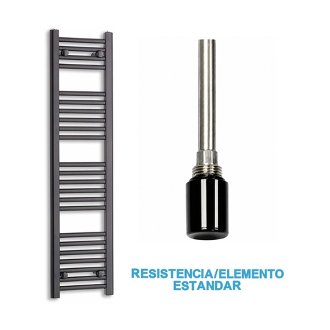 Scaldasalviette Elettrico Nero 300mm di Larghezza · Precaricato