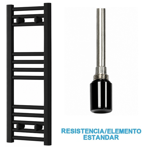 Scaldasalviette Elettrico Nero 300mm di Larghezza · Precaricato