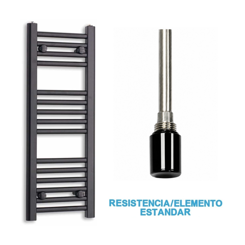 Scaldasalviette Elettrico Nero 300mm di Larghezza · Precaricato