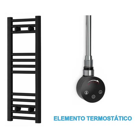 Scaldasalviette Elettrico Nero 300mm di Larghezza · Precaricato