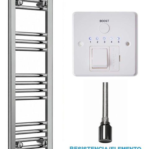 Scaldasalviette Elettrico Cromato 300mm di Larghezza · Precaricato