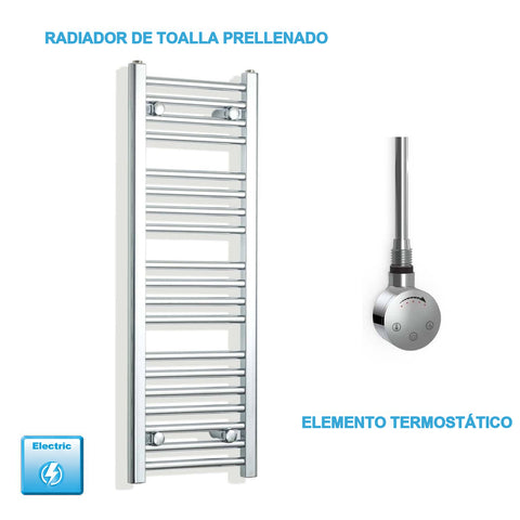 Scaldasalviette Elettrico Cromato 300mm di Larghezza · Precaricato