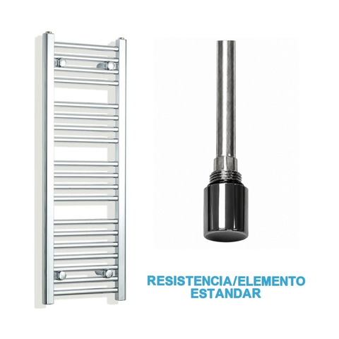 Scaldasalviette Elettrico Cromato 300mm di Larghezza · Precaricato