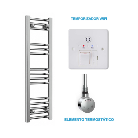 Scaldasalviette Elettrico Cromato 300mm di Larghezza · Precaricato