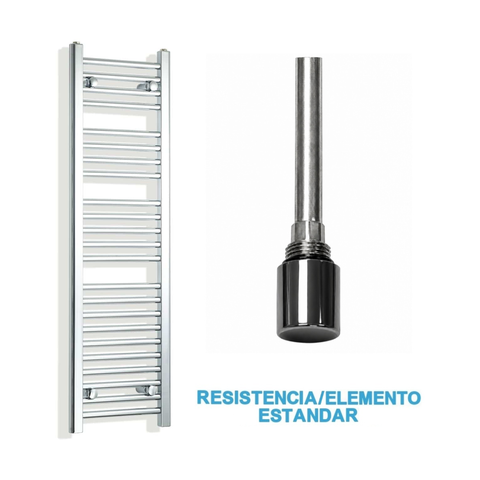 Scaldasalviette Elettrico Cromato 300mm di Larghezza · Precaricato