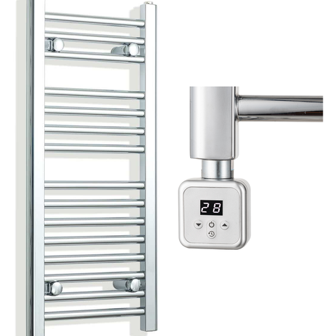 Scaldasalviette Elettrico Cromato 300mm di Larghezza · Precaricato