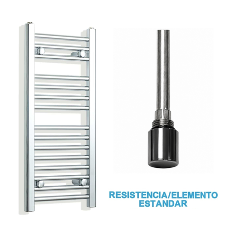 Scaldasalviette Elettrico Cromato 300mm di Larghezza · Precaricato