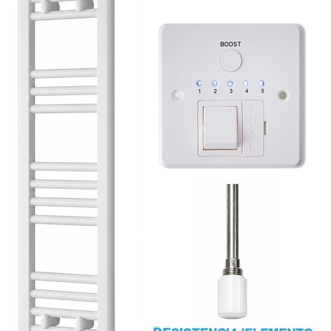 Scaldasalviette Elettrico Bianco 300mm di Larghezza · Precaricato