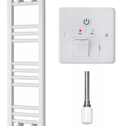 Scaldasalviette Elettrico Bianco 300mm di Larghezza · Precaricato