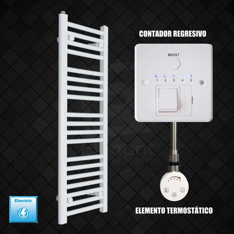 Scaldasalviette Elettrico Bianco 300mm di Larghezza · Precaricato