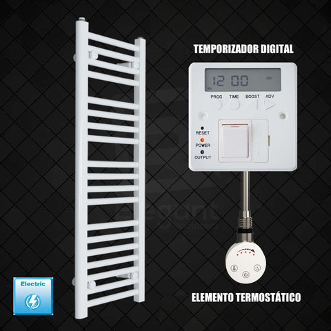 Scaldasalviette Elettrico Bianco 300mm di Larghezza · Precaricato
