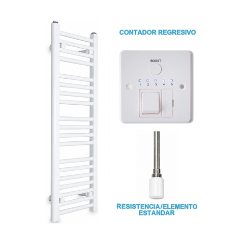 Scaldasalviette Elettrico Bianco 300mm di Larghezza · Precaricato