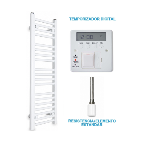 Scaldasalviette Elettrico Bianco 300mm di Larghezza · Precaricato