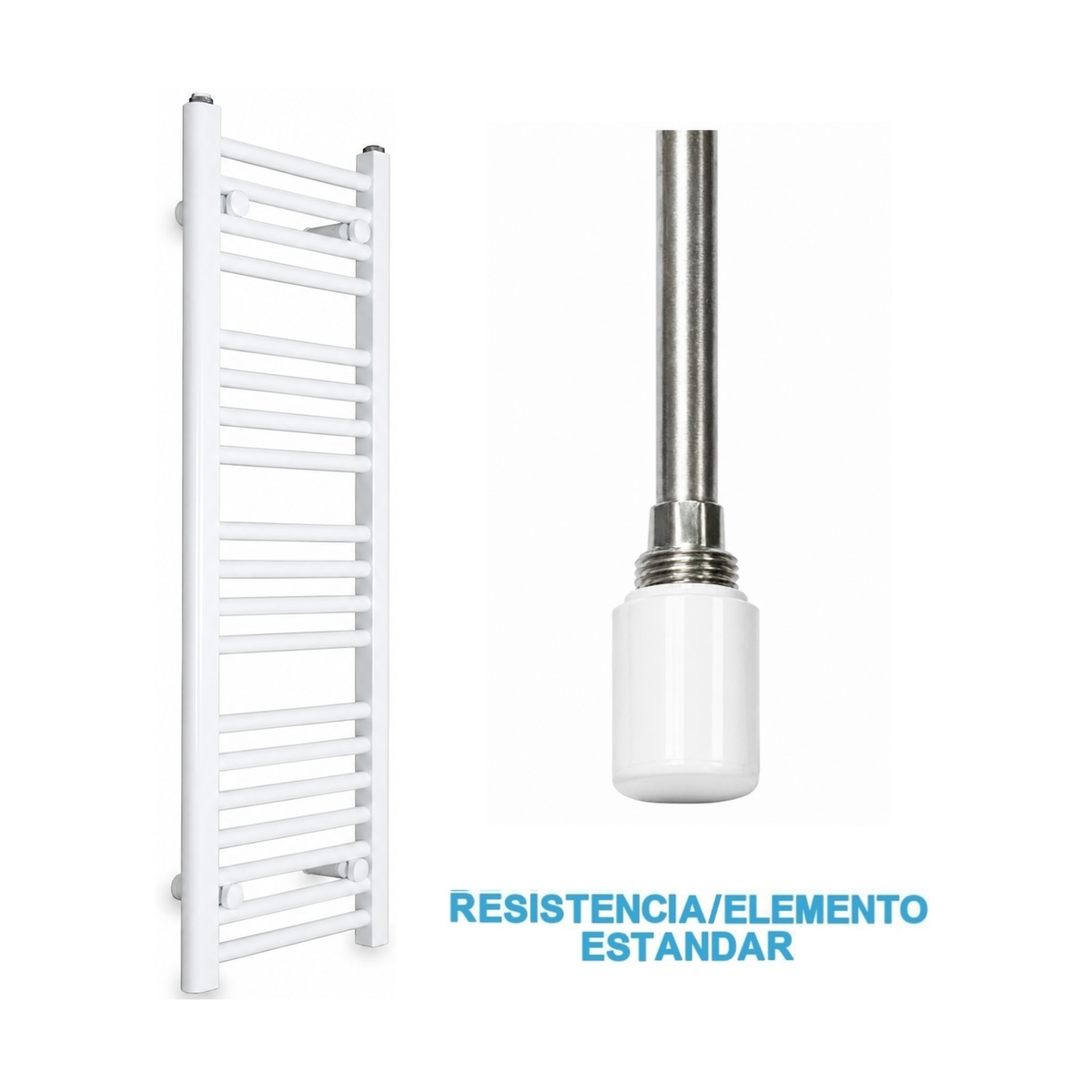 Scaldasalviette Elettrico Bianco 300mm di Larghezza · Precaricato