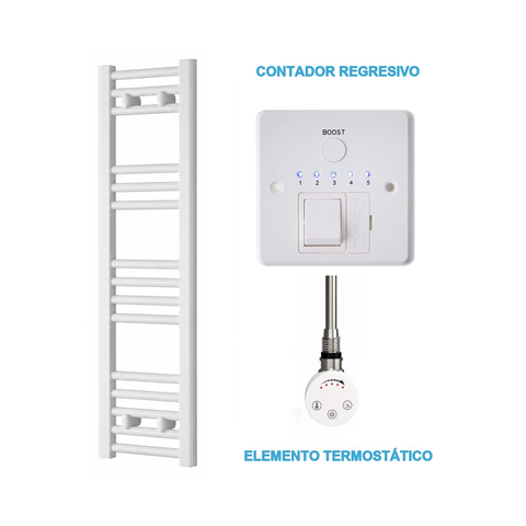 Scaldasalviette Elettrico Bianco 300mm di Larghezza · Precaricato