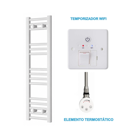 Scaldasalviette Elettrico Bianco 300mm di Larghezza · Precaricato