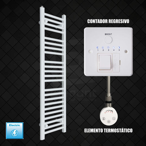 Scaldasalviette Elettrico Bianco 300mm di Larghezza · Precaricato