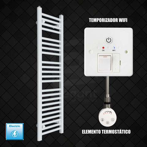 Scaldasalviette Elettrico Bianco 300mm di Larghezza · Precaricato