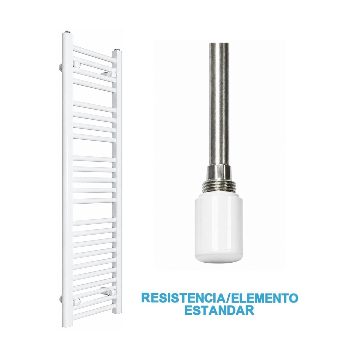 Scaldasalviette Elettrico Bianco 300mm di Larghezza · Precaricato