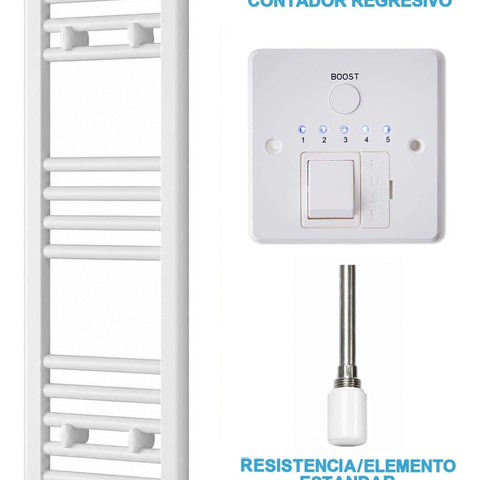 Scaldasalviette Elettrico Bianco 300mm di Larghezza · Precaricato
