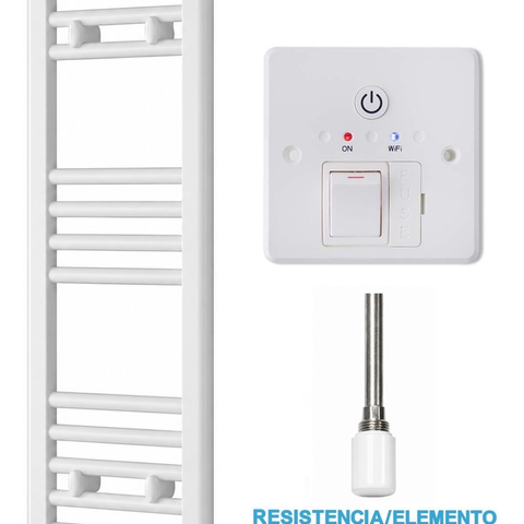 Scaldasalviette Elettrico Bianco 300mm di Larghezza · Precaricato
