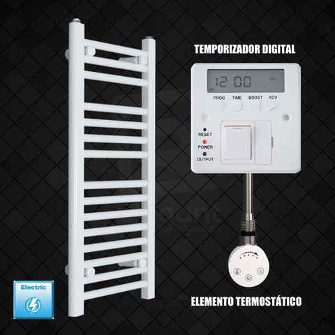 Scaldasalviette Elettrico Bianco 300mm di Larghezza · Precaricato
