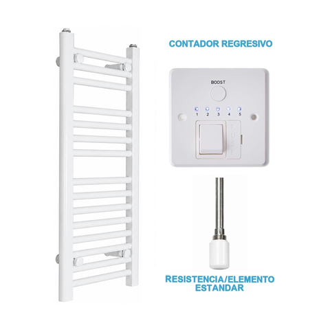 Scaldasalviette Elettrico Bianco 300mm di Larghezza · Precaricato