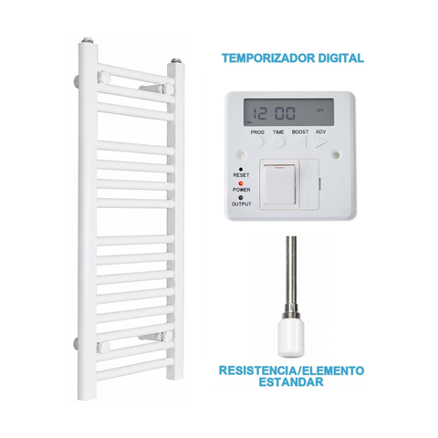 Scaldasalviette Elettrico Bianco 300mm di Larghezza · Precaricato