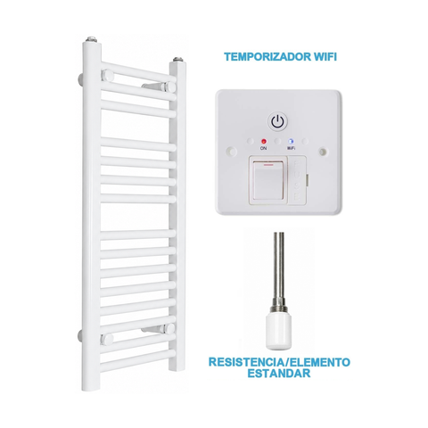 Scaldasalviette Elettrico Bianco 300mm di Larghezza · Precaricato