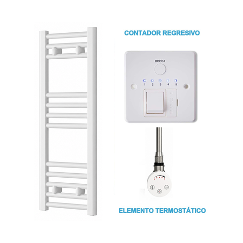 Scaldasalviette Elettrico Bianco 300mm di Larghezza · Precaricato