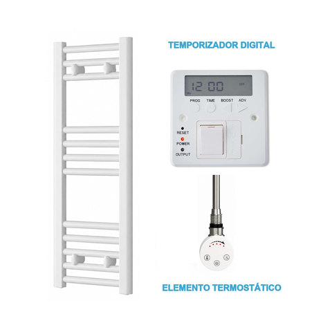 Scaldasalviette Elettrico Bianco 300mm di Larghezza · Precaricato