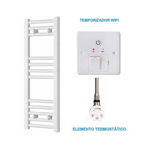 Scaldasalviette Elettrico Bianco 300mm di Larghezza · Precaricato