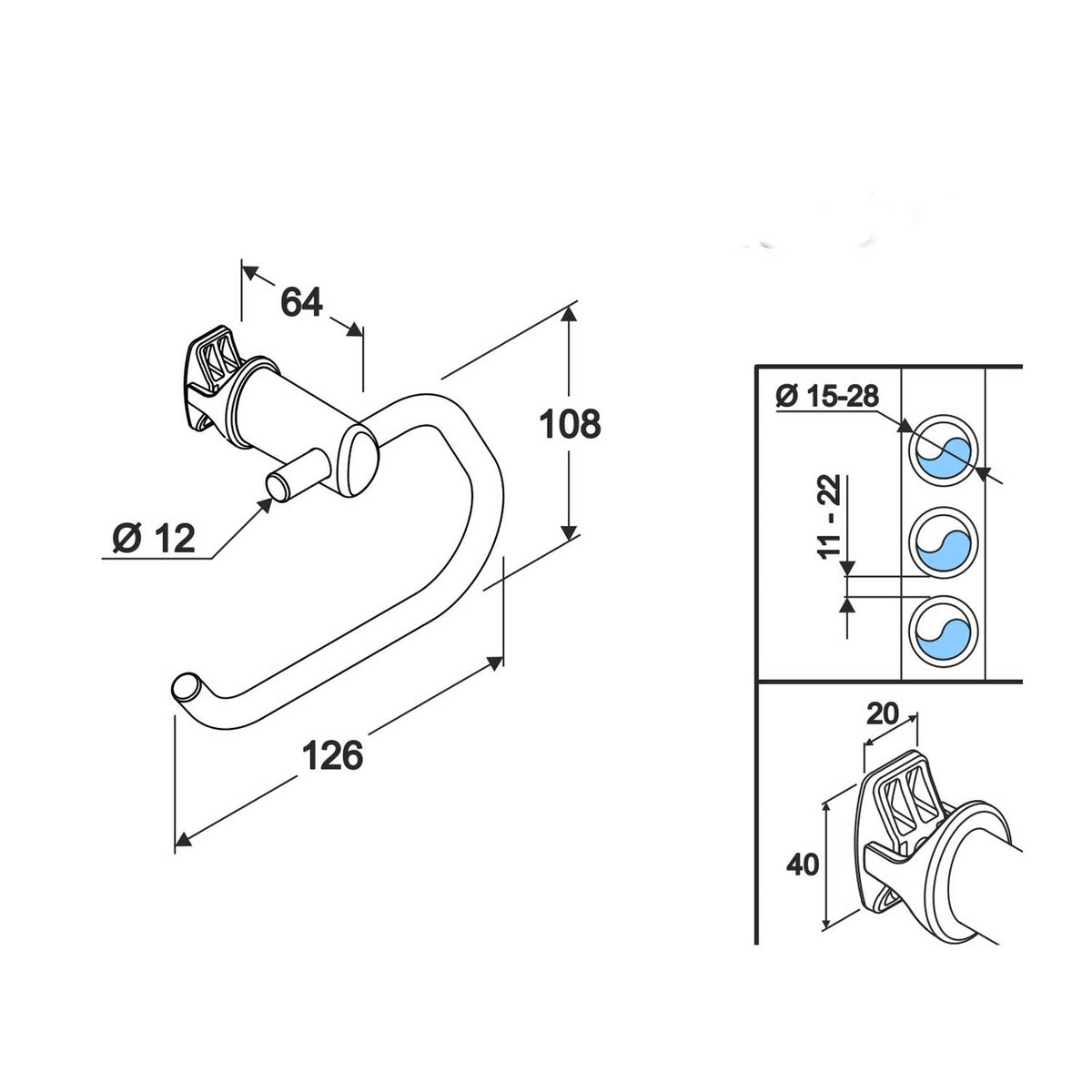 Soporte de Papel Higiénico Para Radiadores Toalleros